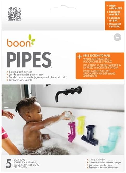 Boon PIPES Building Bath Toy Set - Plum / Multi - B11379A1