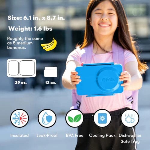 Omie Life OmieBox UP Insulated Bento Box (9+ years) - Cosmic Blue - OMUP045789-BLUE