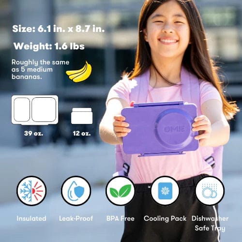 Omie Life OmieBox UP Insulated Bento Box (9+ years) - Galaxy Purple - OMUP045789- PURPLE