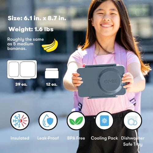 Omie Life OmieBox UP Insulated Bento Box (9+ years) - Graphite - OMUP045789-GRAPHITE