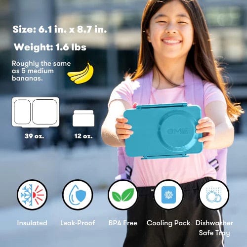 Omie Life OmieBox UP Insulated Bento Box (9+ years) - Teal Green - OMUP045789-GREEN