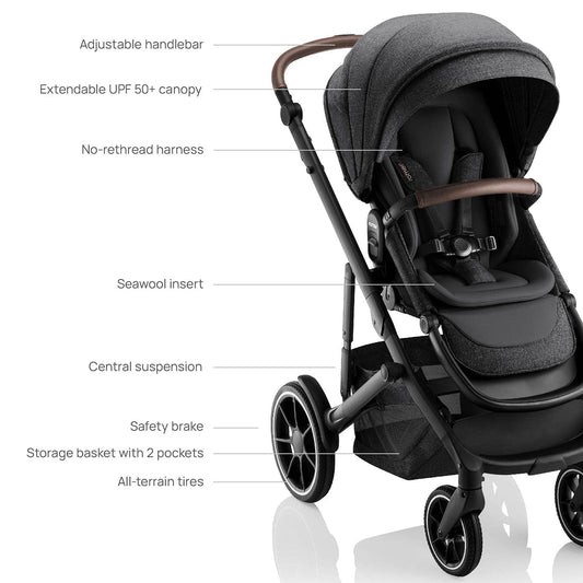 Romer Tura Stroller + Sera Bassinet Bundle - Peppercorn - U020207-S953100