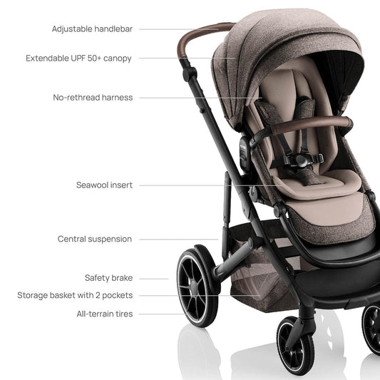 Romer Tura Stroller + Sera Bassinet Bundle - Truffle - U020206-S953000