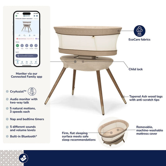 Maxi-Cosi Starling Smart Bassinet - Natural Heritage - BT099HDF