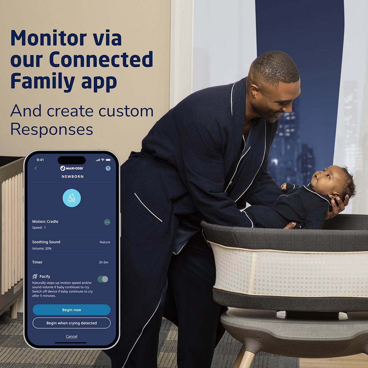 Maxi-Cosi Starling Smart Bassinet - Onyx Heritage - BT099HCV