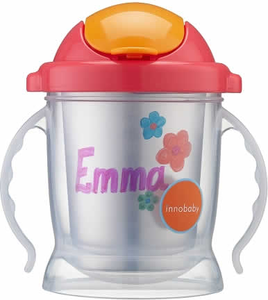 Innobaby Sippin' Smart EZ Flow Straw Stainless Sippy - Pink - SIP-103SC