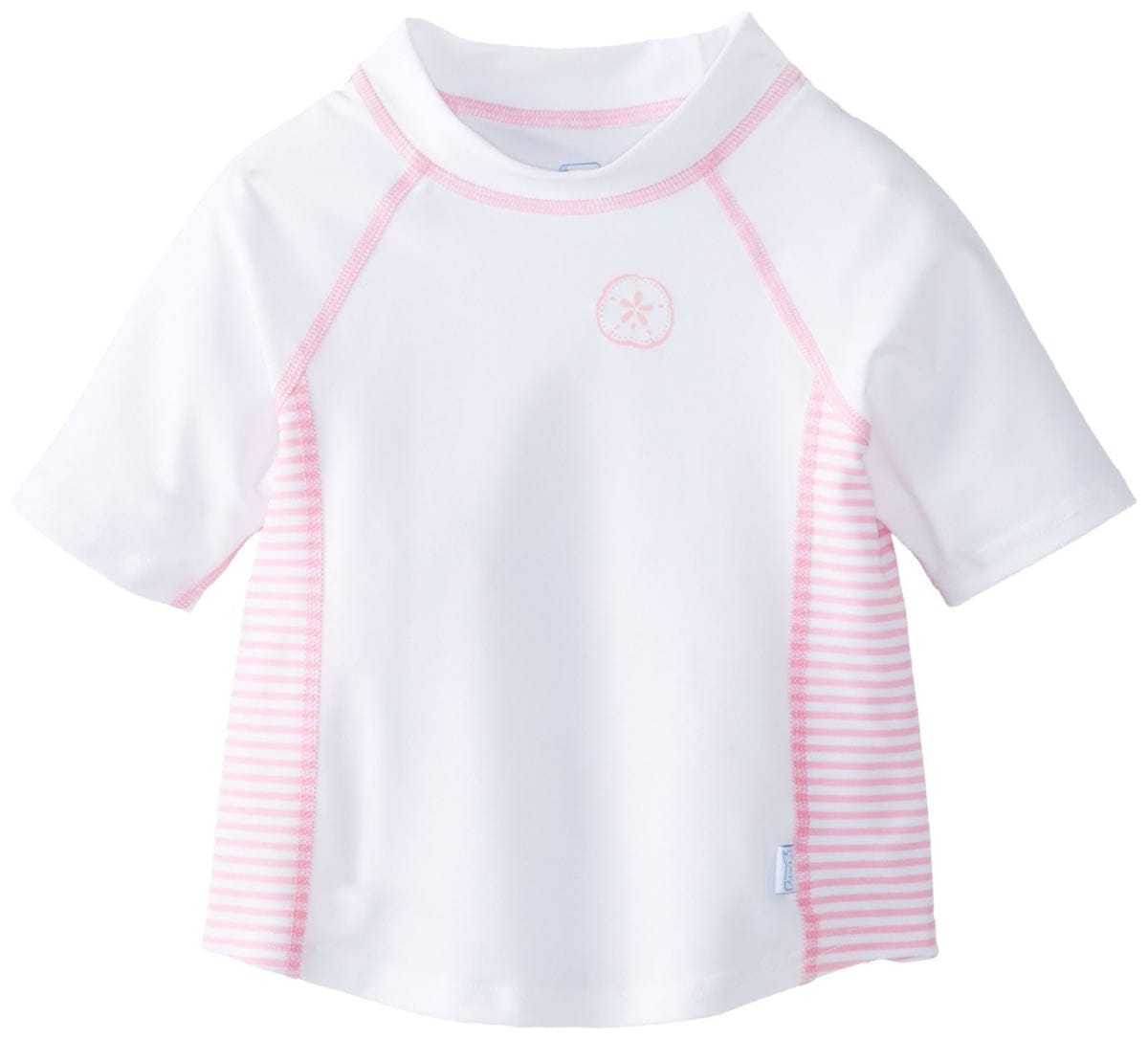 iPlay Short Sleeve Rashguard - White/Pink - Medium (6 to 12 months) - 11065-IPLAY