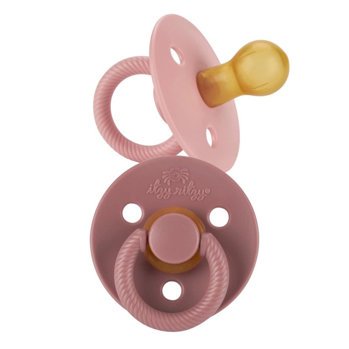 Itzy Ritzy Itzy Soother 2-Pack Natural Rubber Pacifiers - Blossom & Rosewood (6-18M) - 704801656