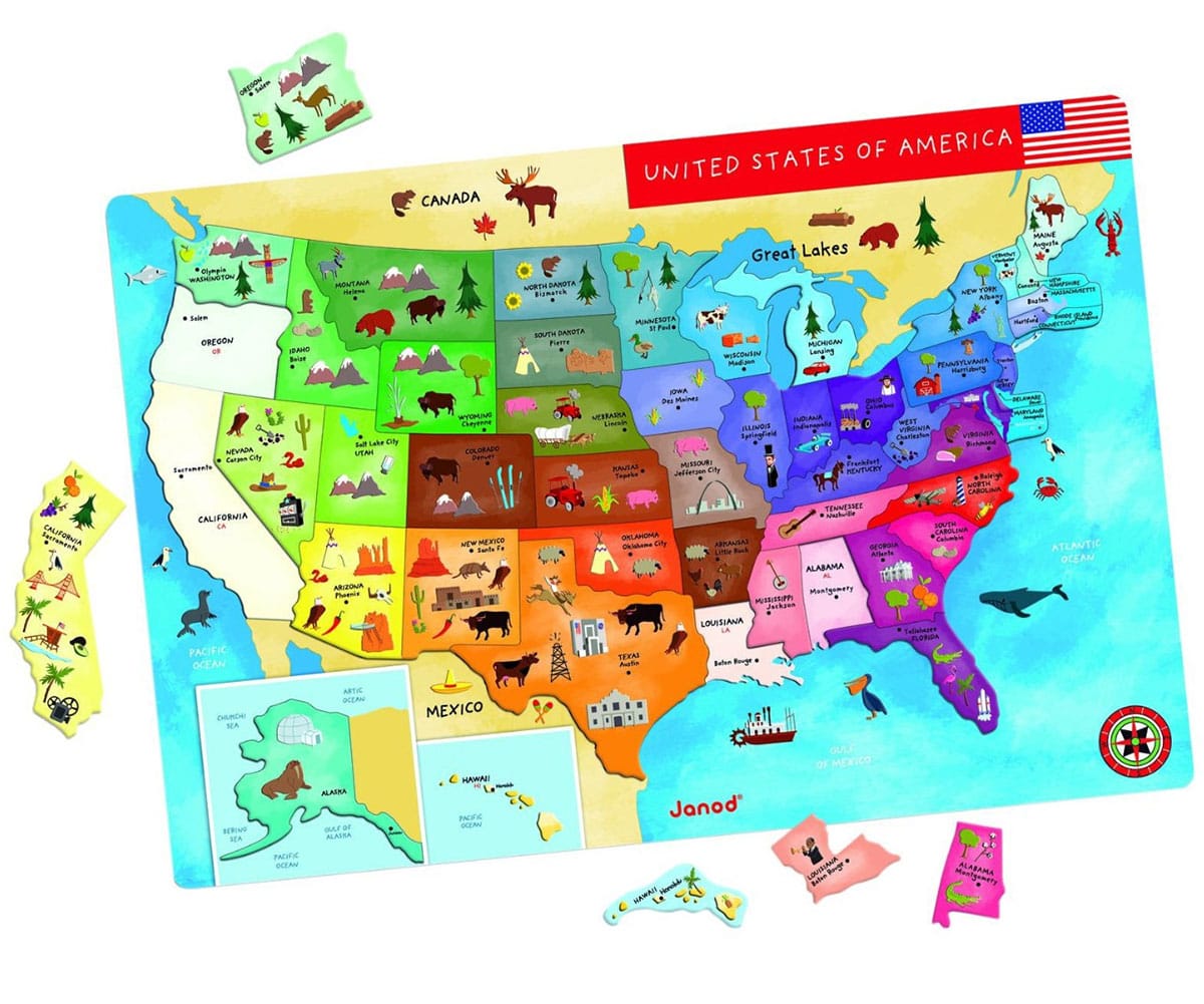 Janod Magnetic USA Map - J05487