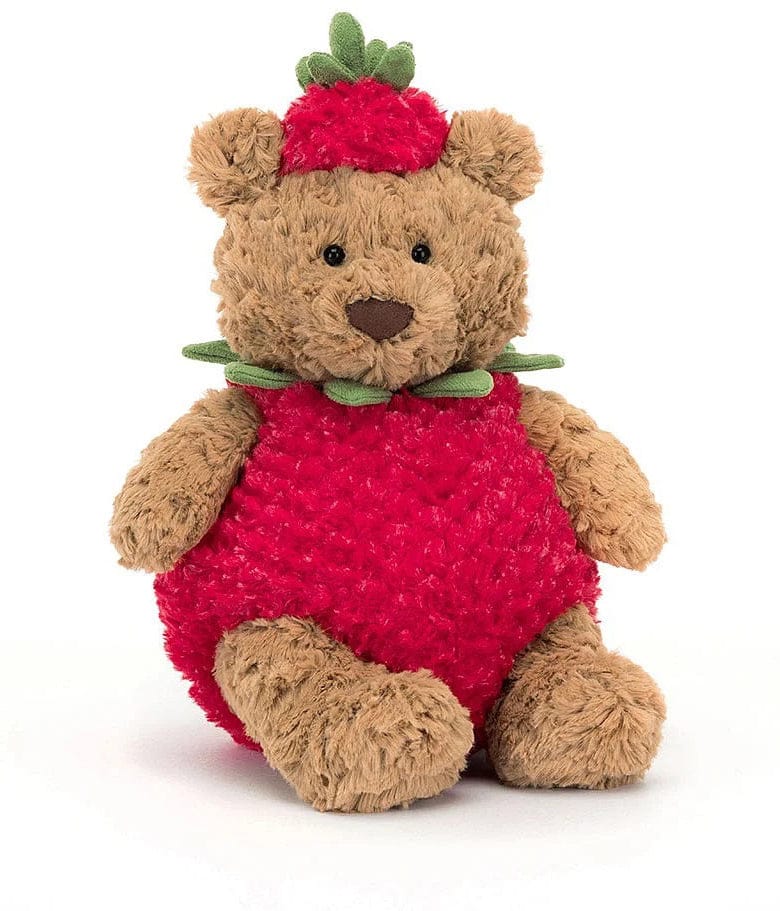 Jellycat Bartholomew Bear Strawberry, 10" - BARM2BST