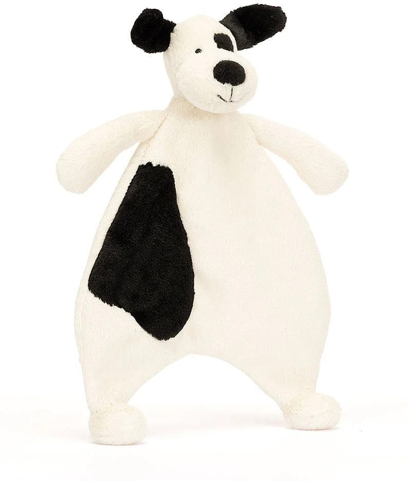 Jellycat Bashful Black & Cream Puppy Comforter, 11" - CMF4BCP
