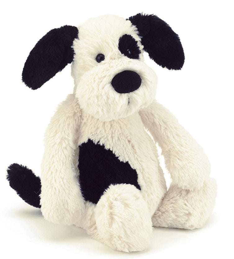 Jellycat Bashful Puppy in Black & Cream, 7" - BASS6BCP
