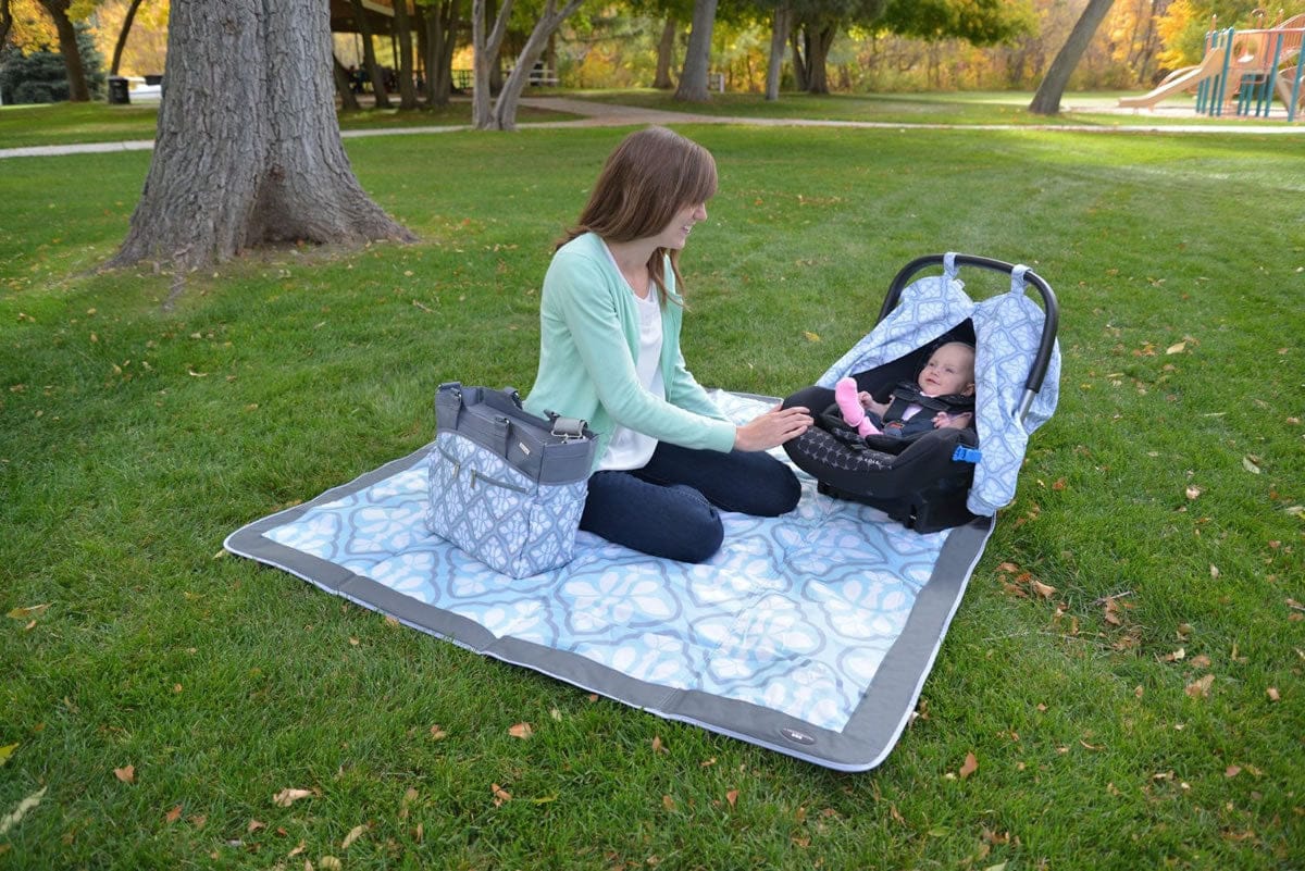 JJ Cole Outdoor Blanket, 5x5 - Blue Iris - J00583