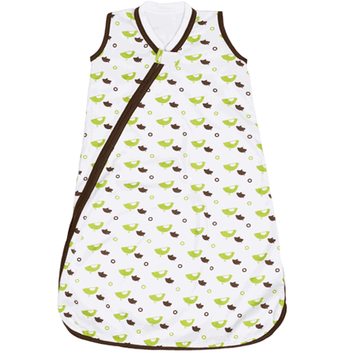 JJ Cole Wearable Blanket in Green Birds- 6-12 Months - LWGB-M