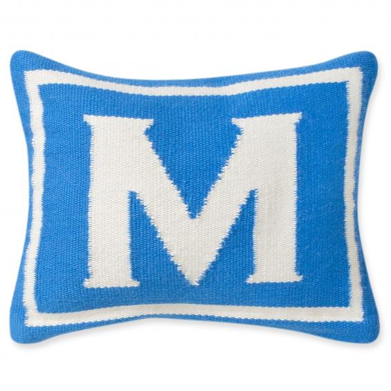 Jonathan Adler Junior Letter M Pillow in Blue - 23483