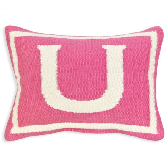 Jonathan Adler Junior Letter U Pillow in Pink - 23586