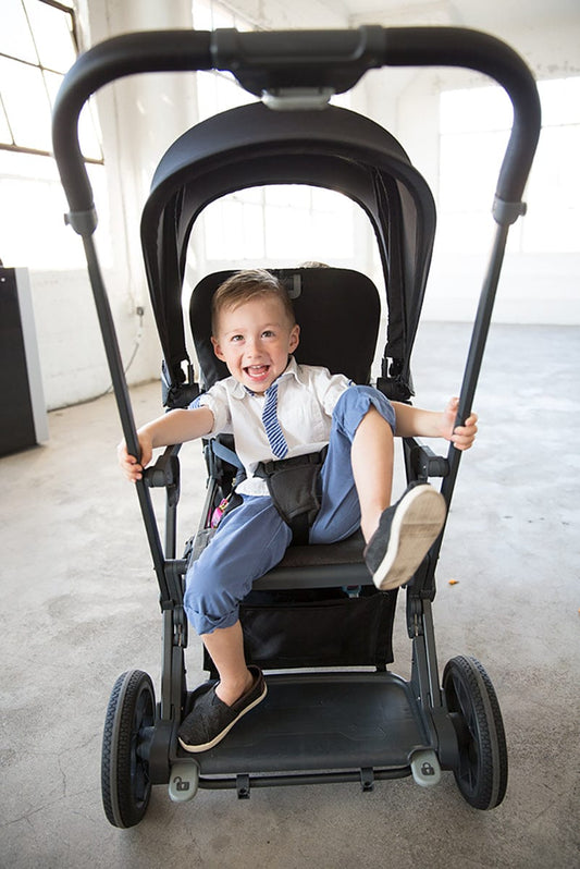 Joovy Caboose S with 1 Seat Sit And Stand Double Stroller - Black Melange - 8207-J