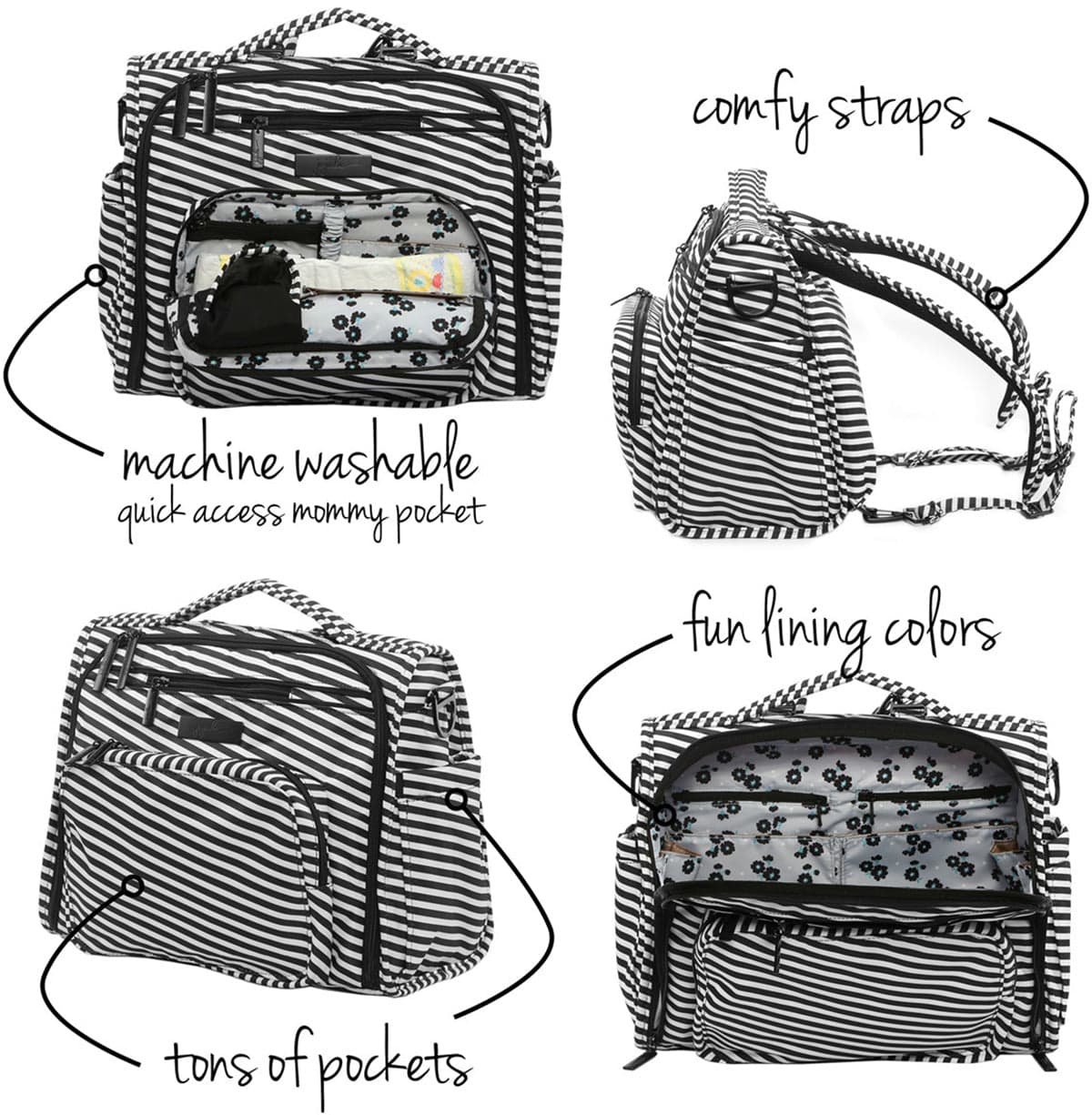 Ju-Ju-Be B.F.F. Diaper Bag - Black Magic - 15FM02X-BLM