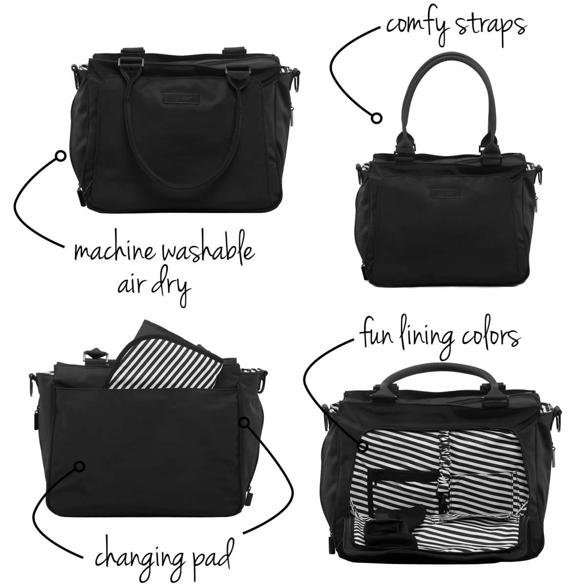 Ju-Ju-Be Be Classy Tote Diaper Bag - Black Out - 15FB01X-BLO