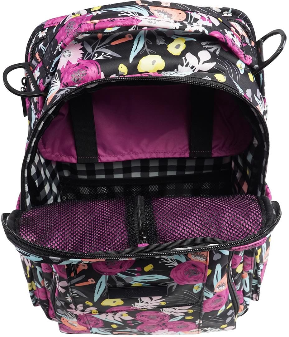 Ju-Ju-Be Be Right Back Backpack Diaper Bag - Black & Bloom - 15BP01X-BBL