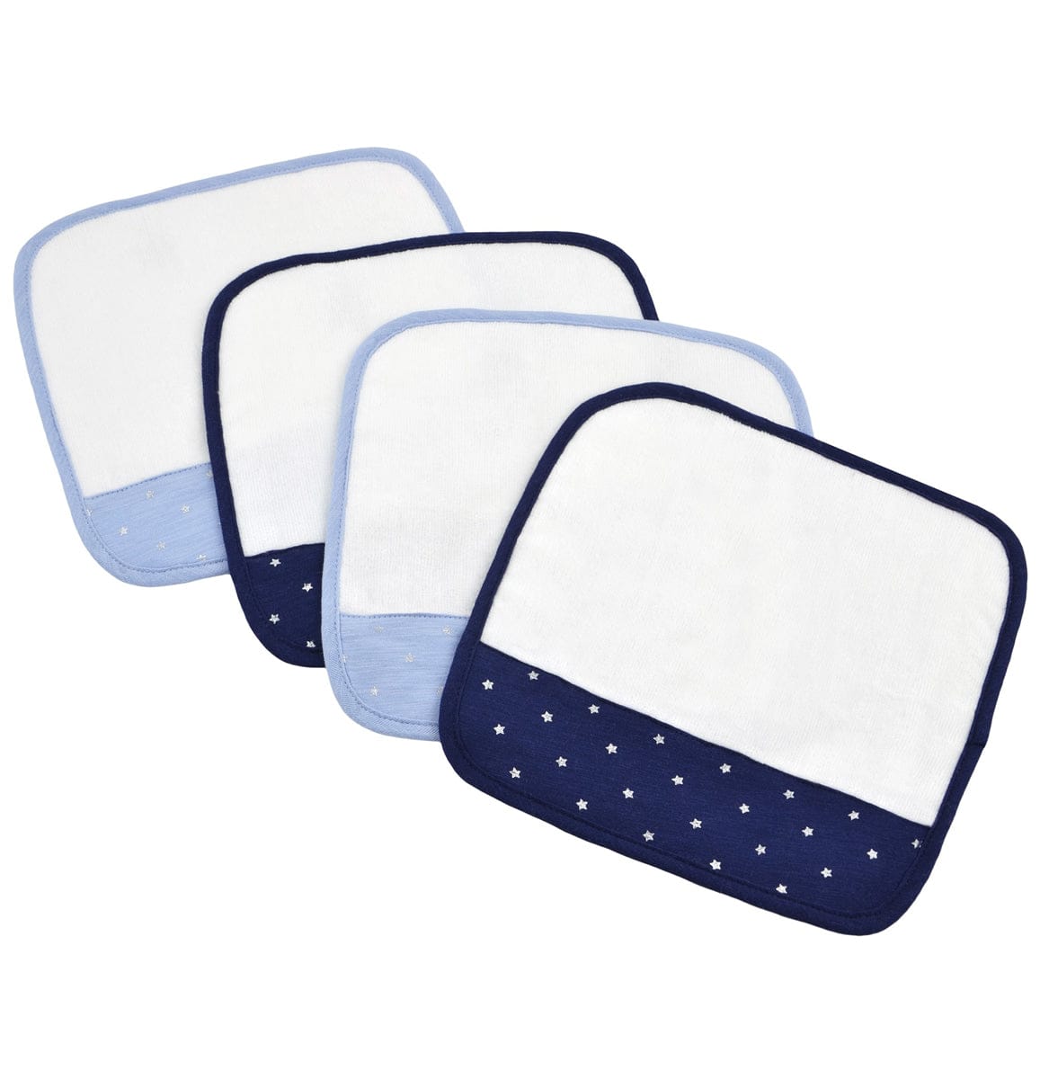 Just Born Washcloths, 4-Pack - Blue/Navy - 56108413NBOYOSZ