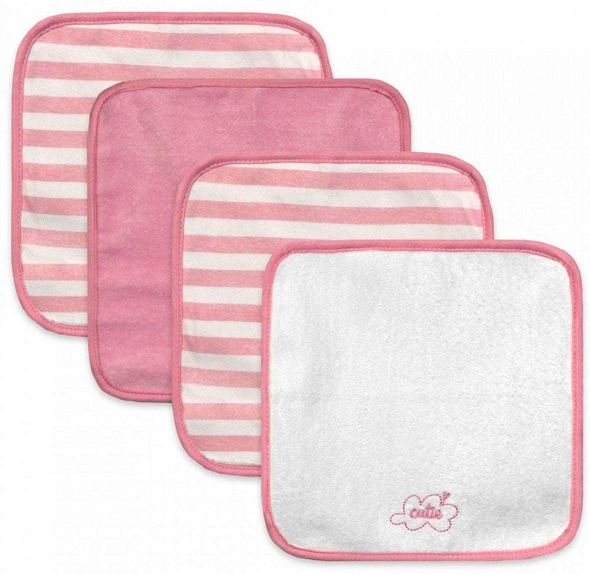 Just Born Washcloths, 4-Pack - Clouds Pink - 55110413NGRLOSZ