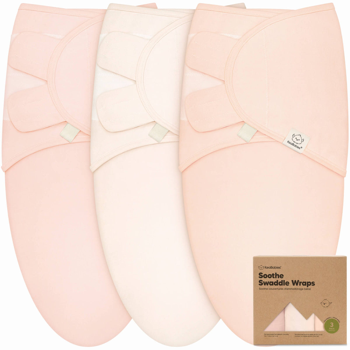 KeaBabies Soothe Baby Swaddles 3 Pack - Soft White image 12