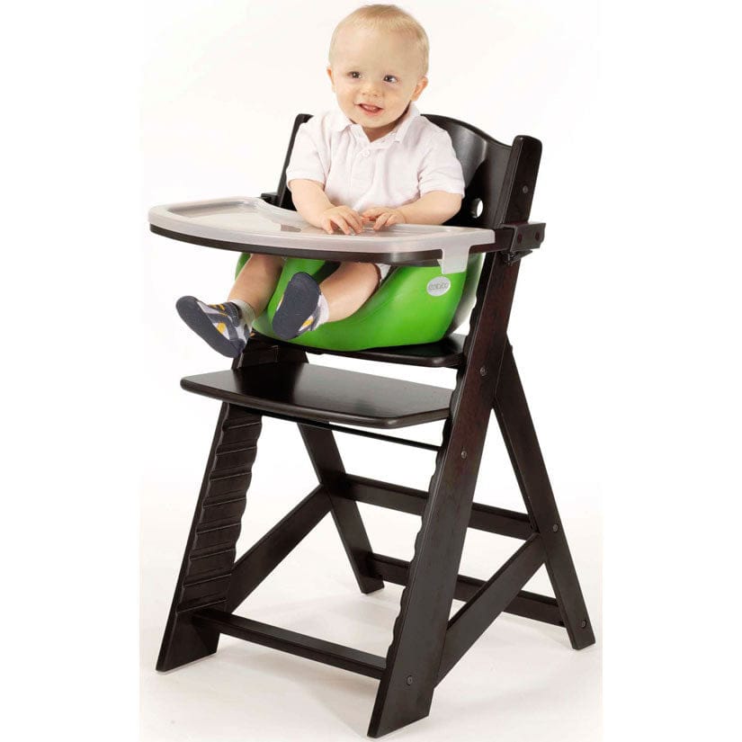 Keekaroo Height Right High Chair & Infant Insert - Espresso/Lime - ESP-516-525-LIM