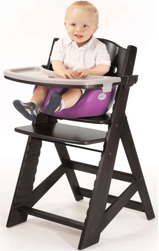 Keekaroo Height Right High Chair & Infant Insert - Espresso / Raspberry - 005-51604-RAS
