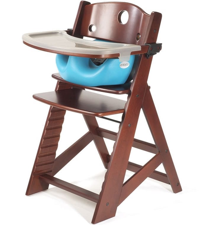 Keekaroo Height Right High Chair & Infant Insert - Mahogany/Aqua