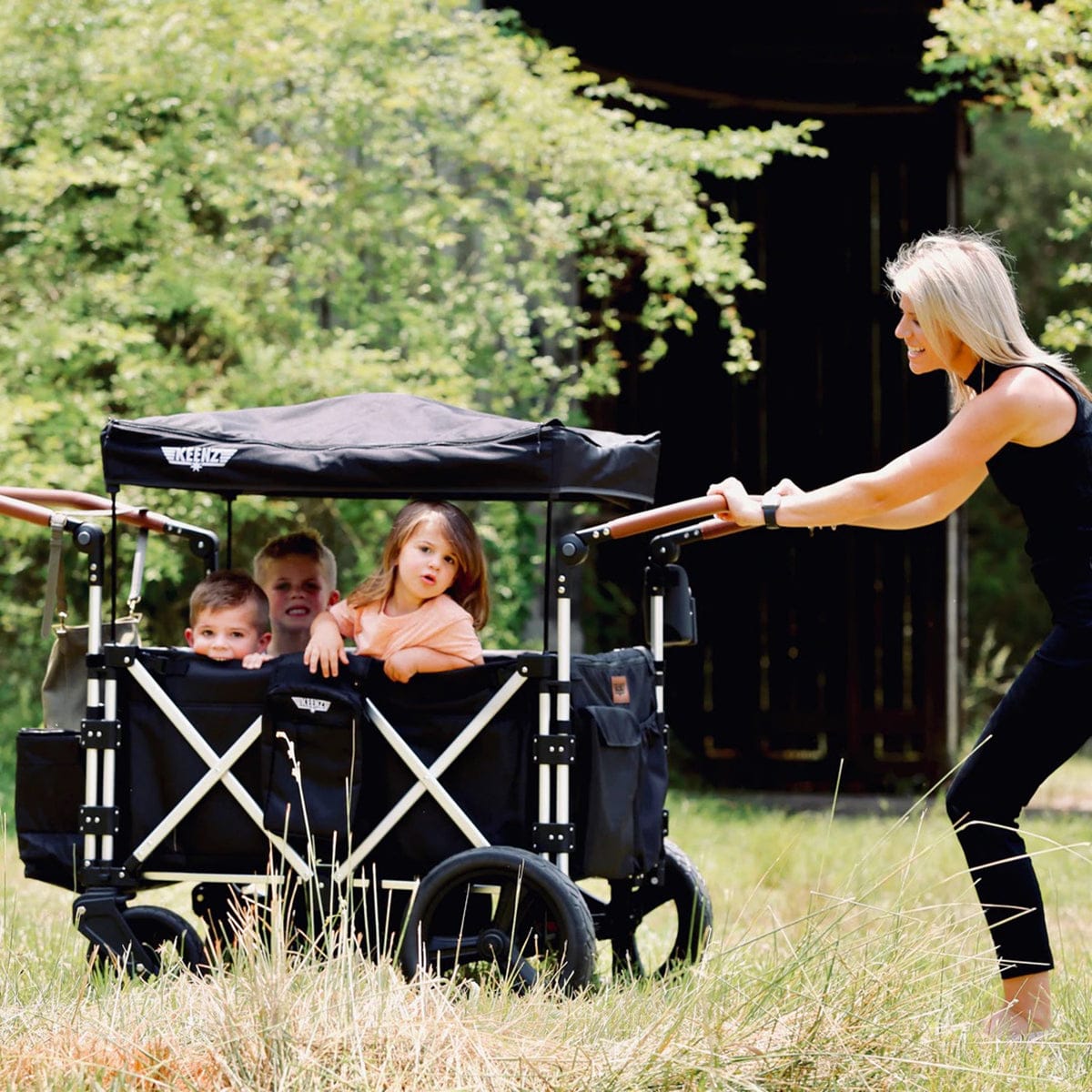 Keenz 7S+ (4 Seater) Stroller Wagon - Black