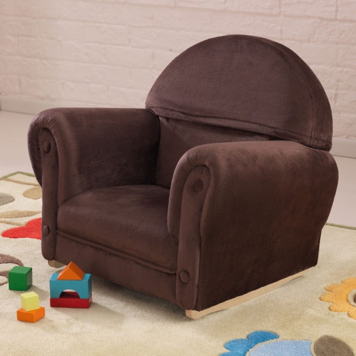 KidKraft Chocolate Velour Rocker with Slip Cover - 18629