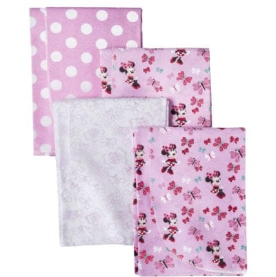Kids Line Disney Minnie Mouse 4Pk Flannel Receiving Blankets - D105RCV