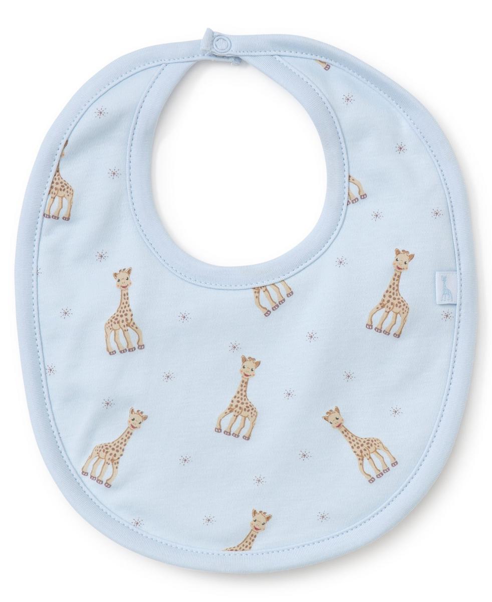 Kissy Kissy light blue baby bib with Sophie la Girafe print