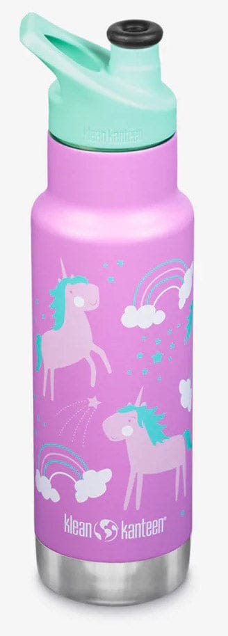 Klean Kanteen Kid Classic Insulated Stainless Steel Bottle, 12 oz - Unicorns - 1008785
