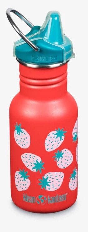 Klean Kanteen Kid Classic Sippy Water Bottle, 12 oz - Coral Strawberries - 1008857