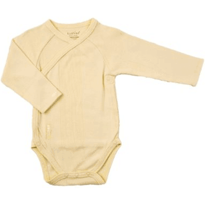 Kushies Baby Wrap Long Sleeve Bodysuit in Yellow-6 Month - A458-YELLOW-6M