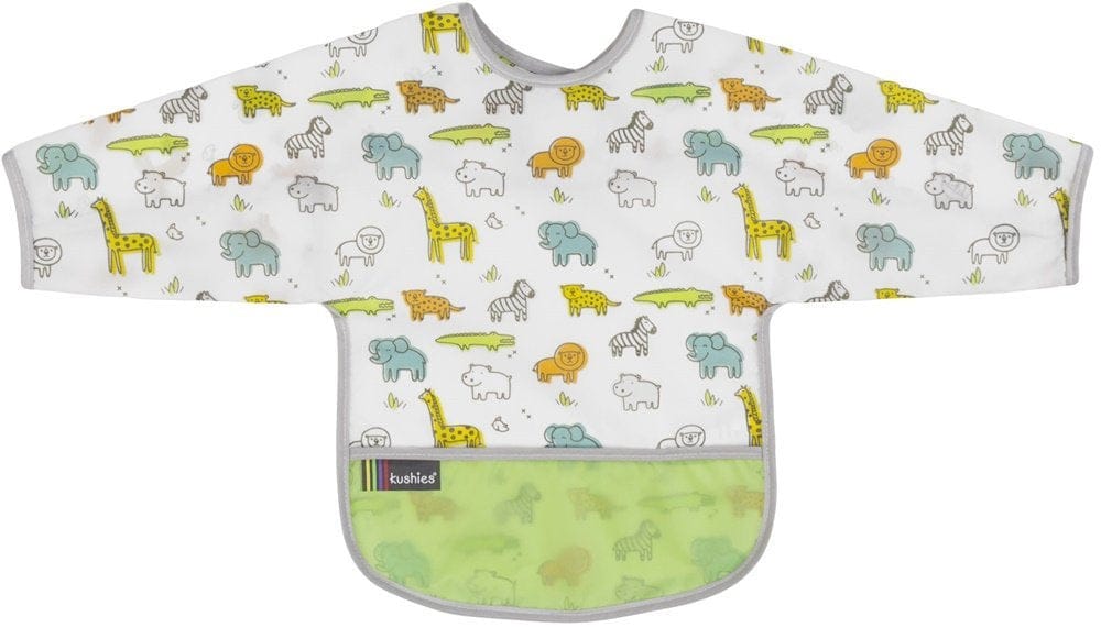 Kushies Cleanbib with Sleeves, 12 to 24 Months - Safari