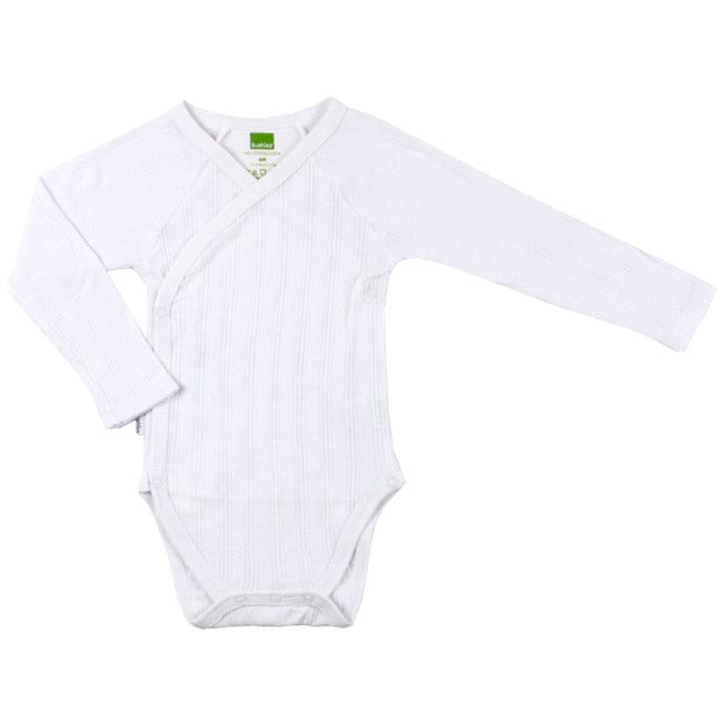 Kushies Long Sleeve Bodysuit, 1-3m - White - A468-03-00