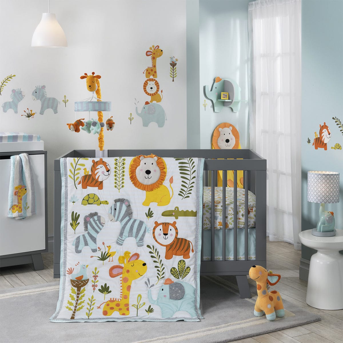 Lambs & Ivy Dena Happi Jungle 4 Piece Bedding Set - 590004V