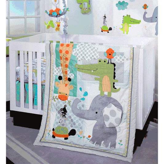 Lambs & Ivy Yoo-Hoo 4 Piece Crib Bedding Set - 565004V