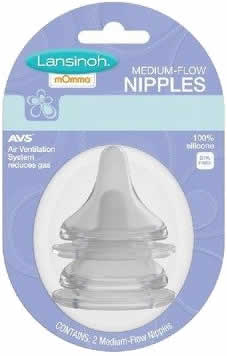 Lansinoh mOmma Medium Flow Nipples - 2 Pack - 71026