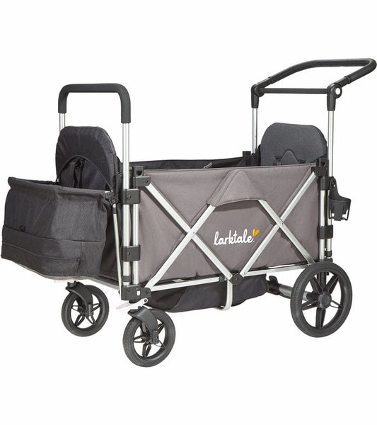 Larktale Caravan (3 Seater) Stroller Wagon Complete Bundle - Mornington Gray / Byron Black - 3SEAT-LK50008-LK50500