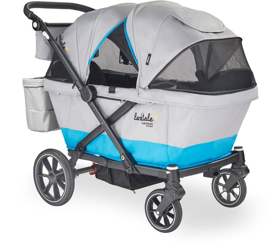 Larktale Caravan Coupe V2 (2 Seater) Stroller Wagon - Gray / Blue - LK51021