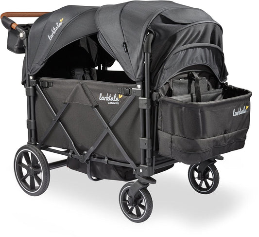 Larktale Caravan Quad (4 Seater) Stroller Wagon - Byron Black - LK50039