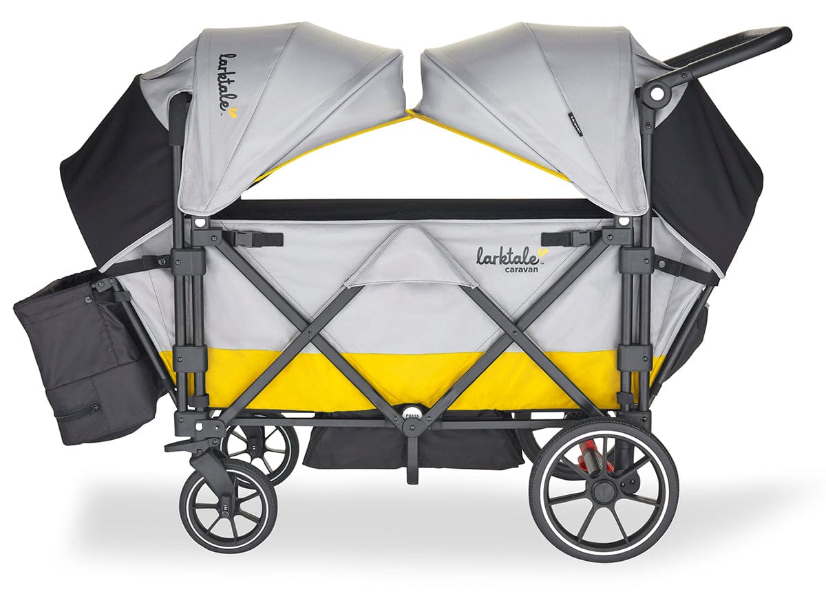 Larktale Caravan V2 (2 Seater) Stroller Wagon - Gray / Yellow - LK50015