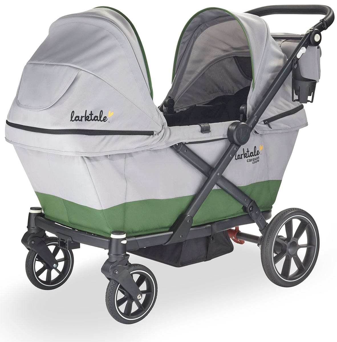 Larktale OPEN BOX Caravan Coupe (2 Seater) Stroller Wagon - Gray/Green - LK51007-ob