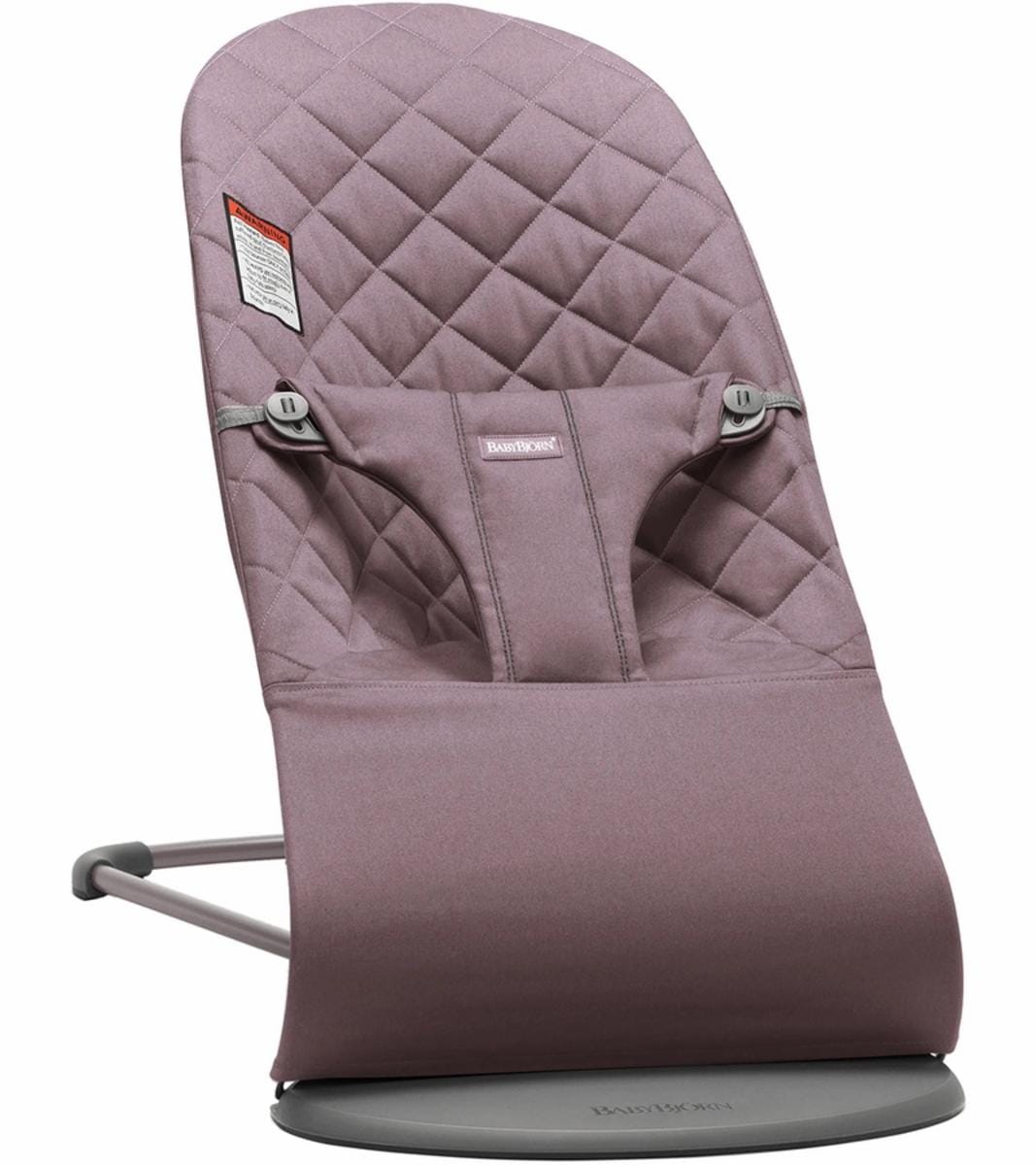 BabyBjorn Bouncer Bliss, Dark Gray Frame Classic Quilt Cotton Dark Purple - 006134us