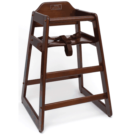 Lipper International 516WN High Chair in Walnut