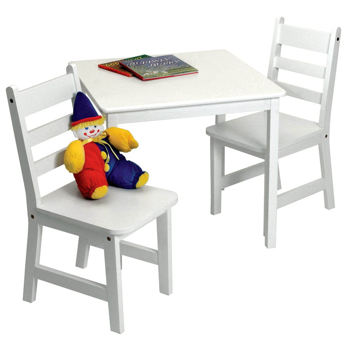 Lipper International Child's Square Table & Chairs, 3-Piece Set - White - 514W
